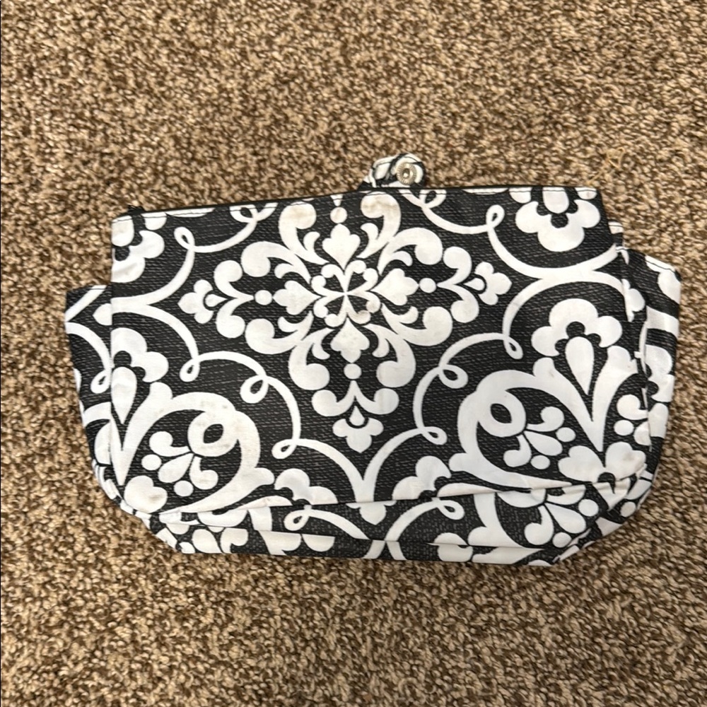 Thirty One Black and White Patterned Purse Organizer